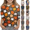 Children's Printed Round Neck Seven Quarter Sleeve Casual T-shirt