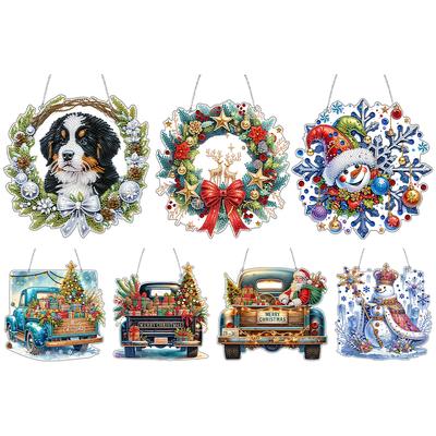 Colgantes de Ventana de Arte con Diamantes de Pedrería Acrílica Planos/2D para Manualidades Set de Pintura de Diamantes Colgante de Arte con Diamantes Decoración para el Hogar DIY Encanto Colgante
