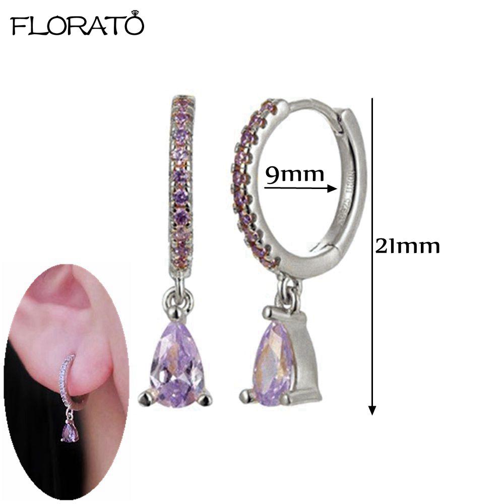 925 Silver Needle Elegant Purple Earrings Exquisite Small Hoop Earrings for Women Fashion Puncture Jewelry Accessories