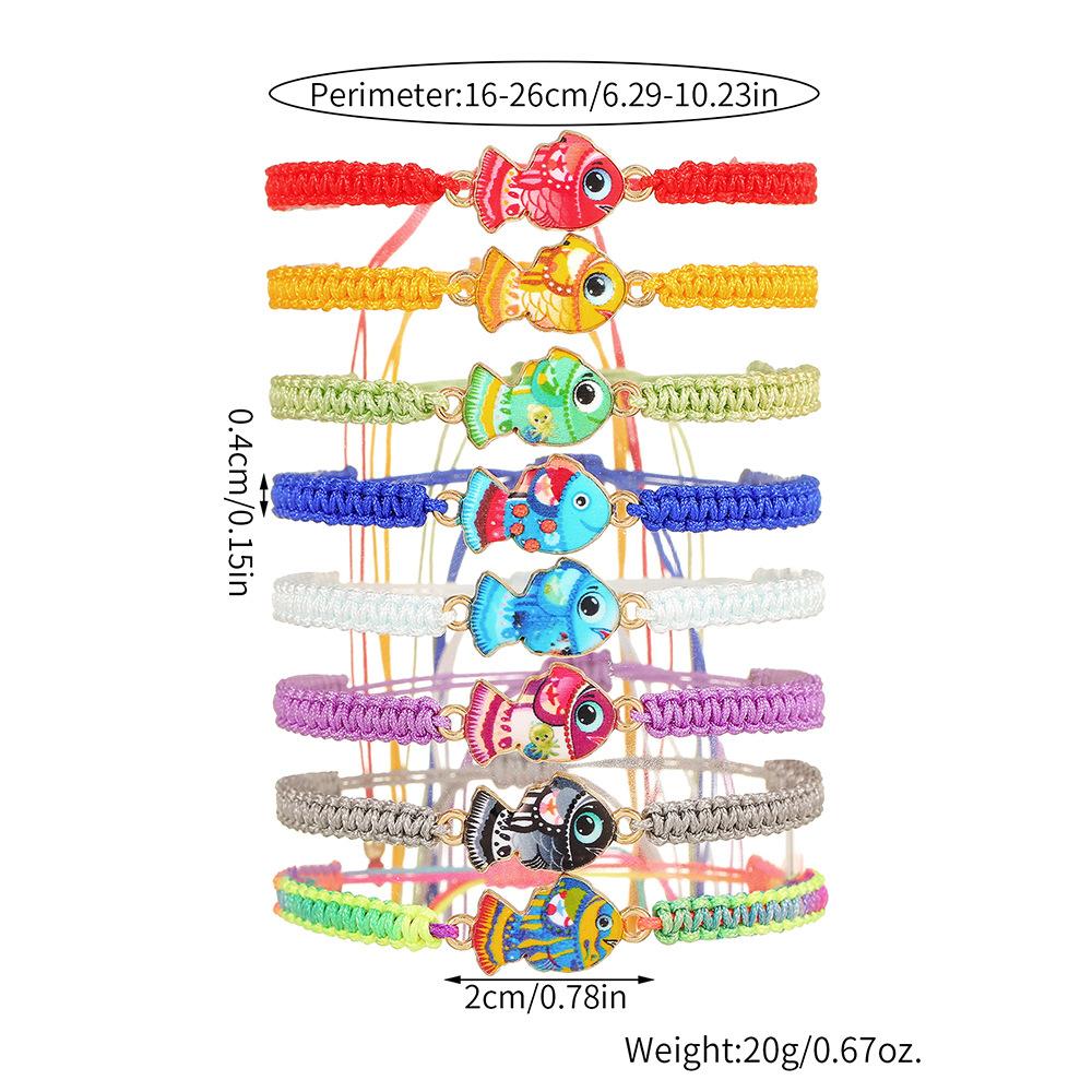 European and American New Hand Jewelry Cartoon Fish Bracelet Combination Student Gift Weaving Adjustable Stacking Bracelet Set Female