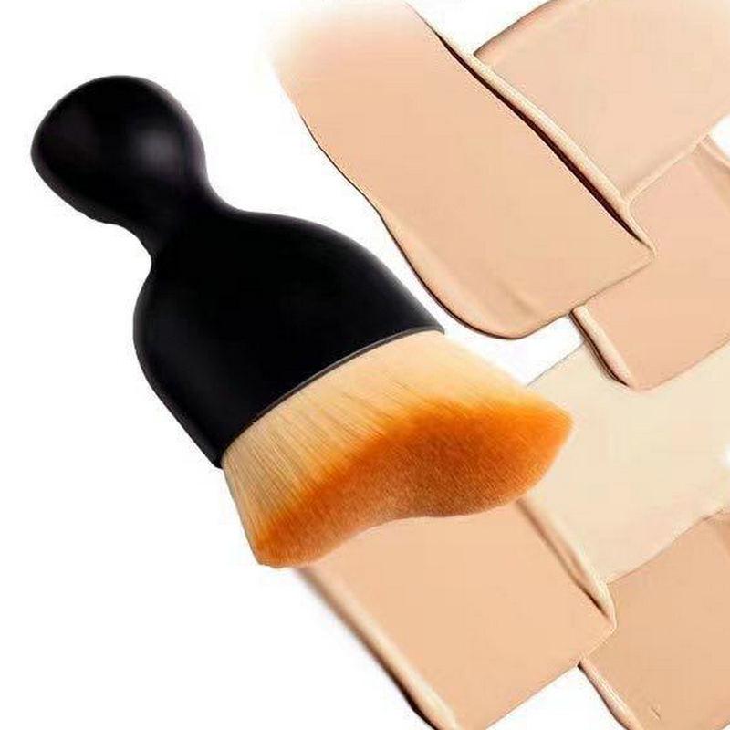 Multifunctional Beauty Tool: Wave-Shaped Human Head Makeup Brush for Foundation & Car Gap Cleaning
