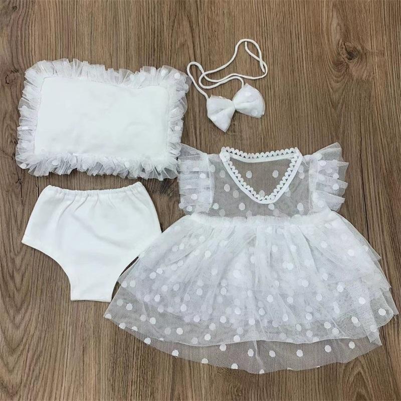 Kids Photography Clothes Photo Props for Newborn Lace Dots Baby Photography Set newborn