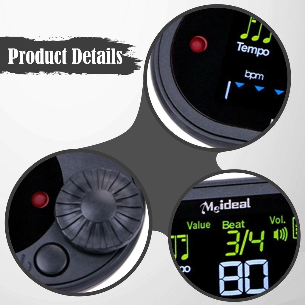 Digital Metronome Tuner Electronic Multifunction Chromatic Tone Generator Vocal