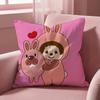 Cartoon M-Monchhichis Cushion Cover Multi-Scene Pillow Cover for Home & Car - Reversible, Soft & Durable for Daily Use
