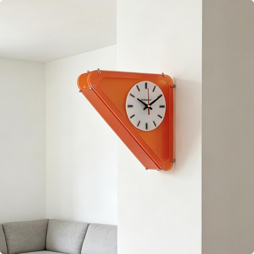 Double Sided Corner Wall Clock Easy to Install Timepiece