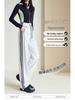 Women's Spring 2025 High-Waisted Striped Ankle-Cuff Sweatpants