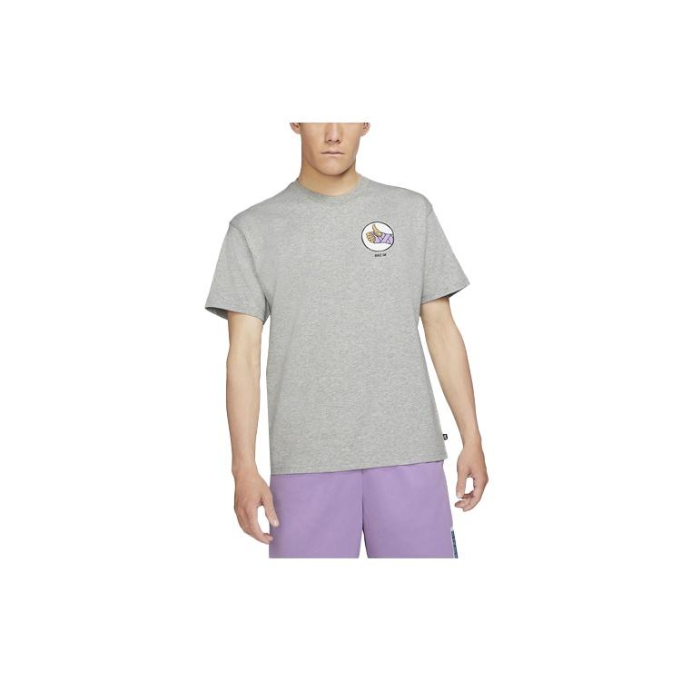Men s Nike Casual Sports Printing Skateboard Short Sleeve Gray T-Shirt DJ1221-063 L