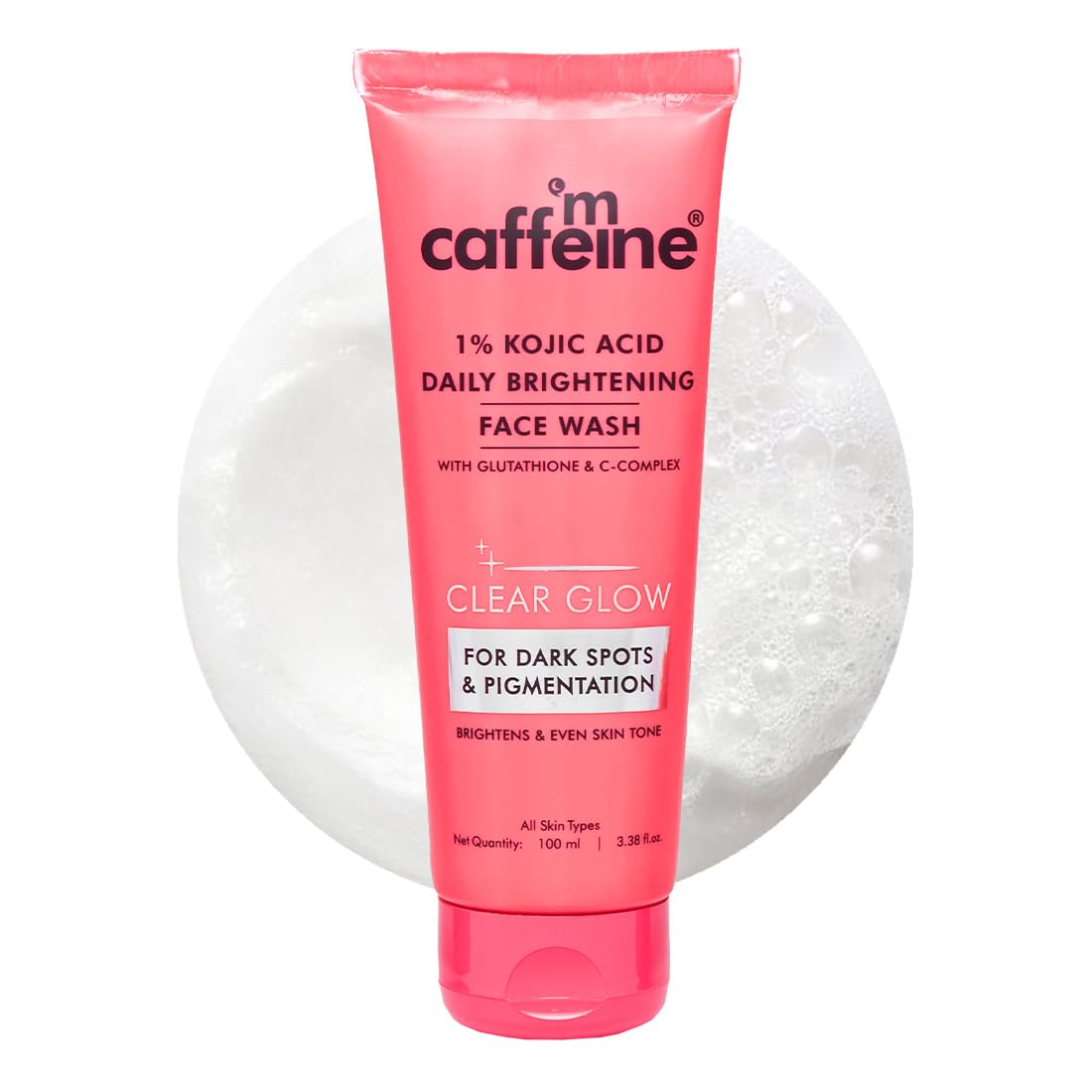 

mCaffeine CLEAR GLOW 1% Kojic Acid Daily Brightening Face Wash 100ml For Men & Women Non-Drying