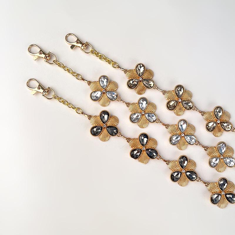 Ins High-end Clover Rhinestone Inlaid Women's Metal Waist Chain with Suit Skirt Jeans Versatile Accessories