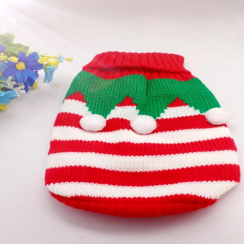 Christmas Vintage Dog Sweaters Holiday Reindeer Red Heart Style Dog Clothes New Year Soft Puppy Sweaters Warm Pet Sweaters for S