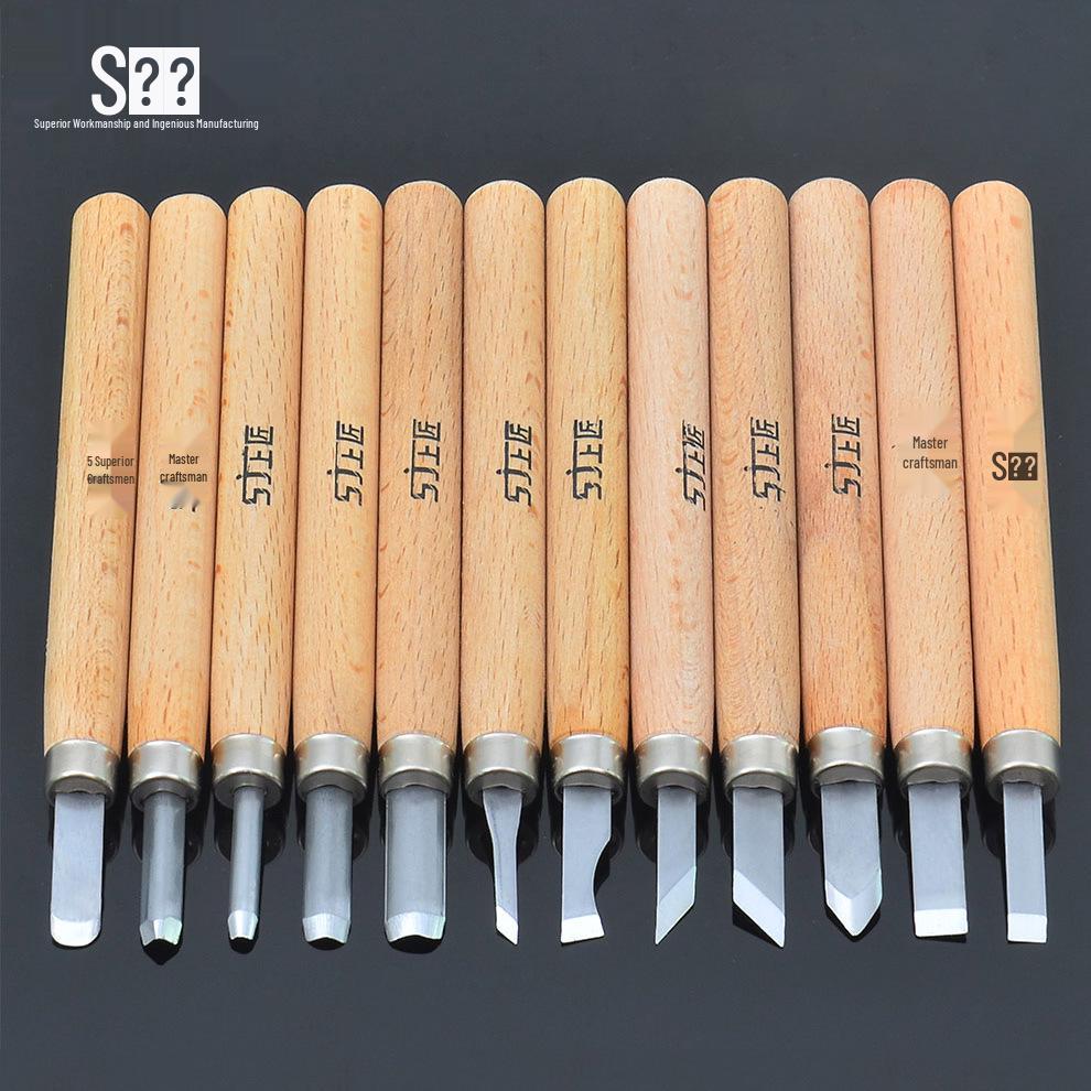 Superior Craftsman Carving Knife Set: Curved, Flat, Round, Triangular, Needle Knives for Handmade Rubber Stamp Crafting
