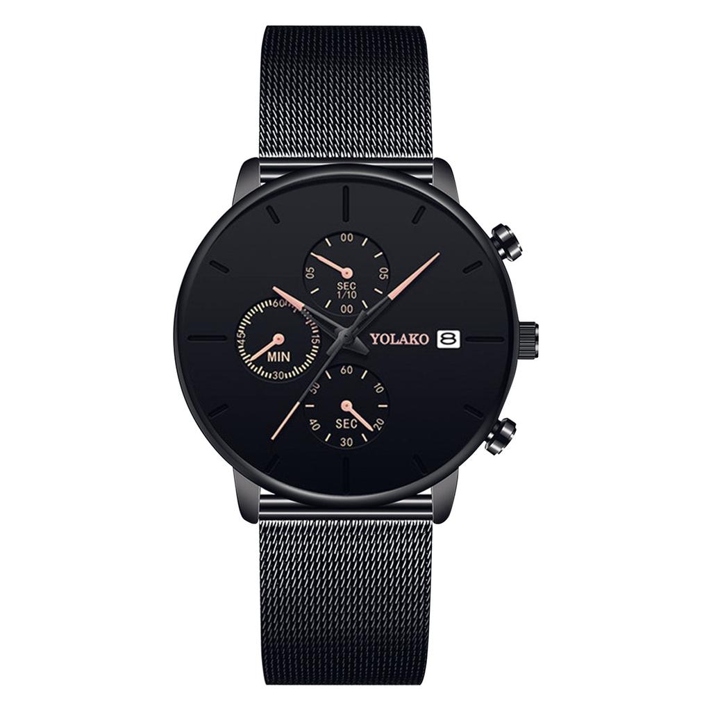 Men's Watches, Stylish Quartz Watches, Mesh Stainless Steel Watches, Waterproof Chronograph Watches With Automatic Date, Men's Stylish Casual Watches