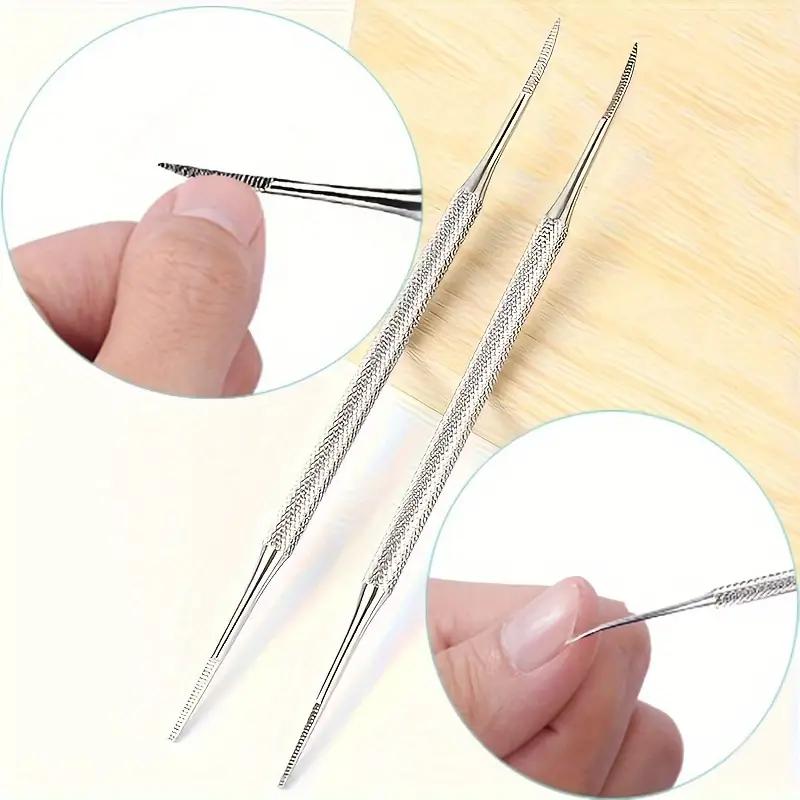 1PCS Stainless Steel Curved Straight Double-head File Beauty File Tool Nail Groove File Nail Groove Pain Ingrown Nail Pedicure Tool