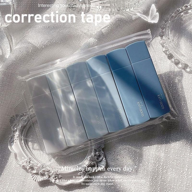

6 шт. Корректирующая лента большой емкости с градиентом - Гладкая, портативные школьные принадлежности, милый Ins-стиль, портативная корректирующая лента