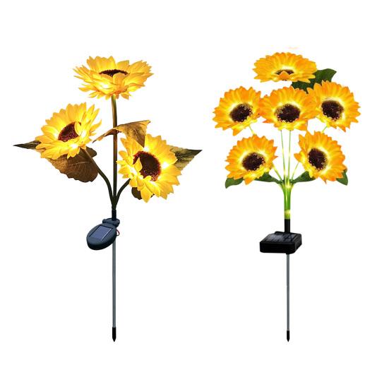 Solar Sunflower Garden Light, Realistic Sunflower Solar Powered Outdoor Light, Waterproof Auto On/Off Decorative Light for Patio Backyard