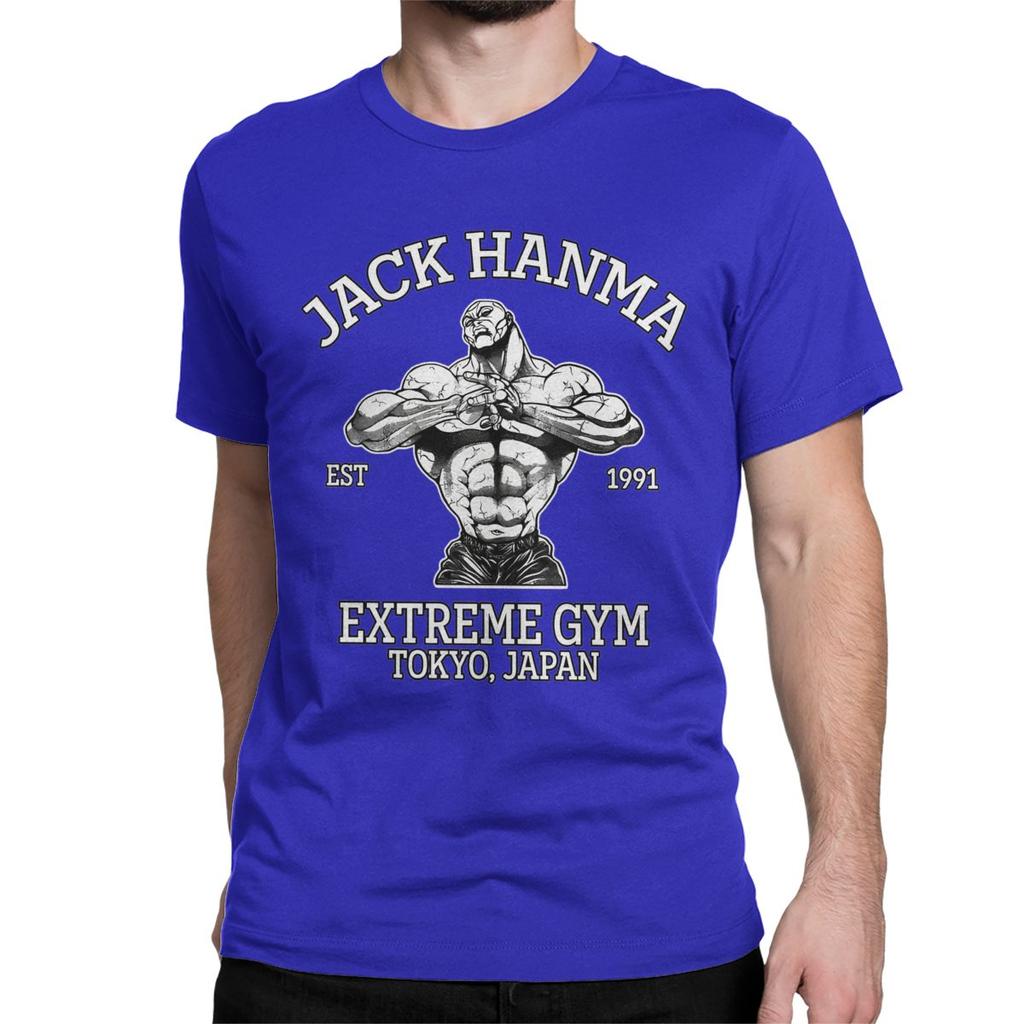 Baki The Grappler Jack Hanma Gyms T Shirt Men Women 100% Cotton Vintage T-Shirts Aesthetic Arts Anime Tee Shirt Tops Plus Size