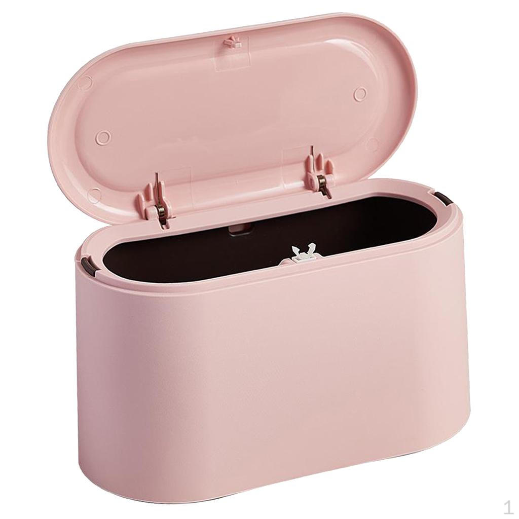 Compact Trash Receptacle with Secure Lid for Desk or Car