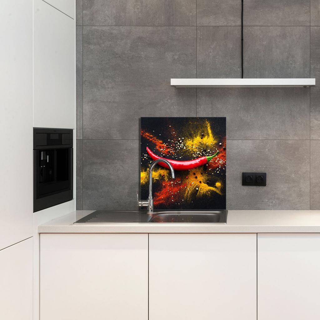 PANEL SZKLANY DO KUCHNI 60x65 Chilli