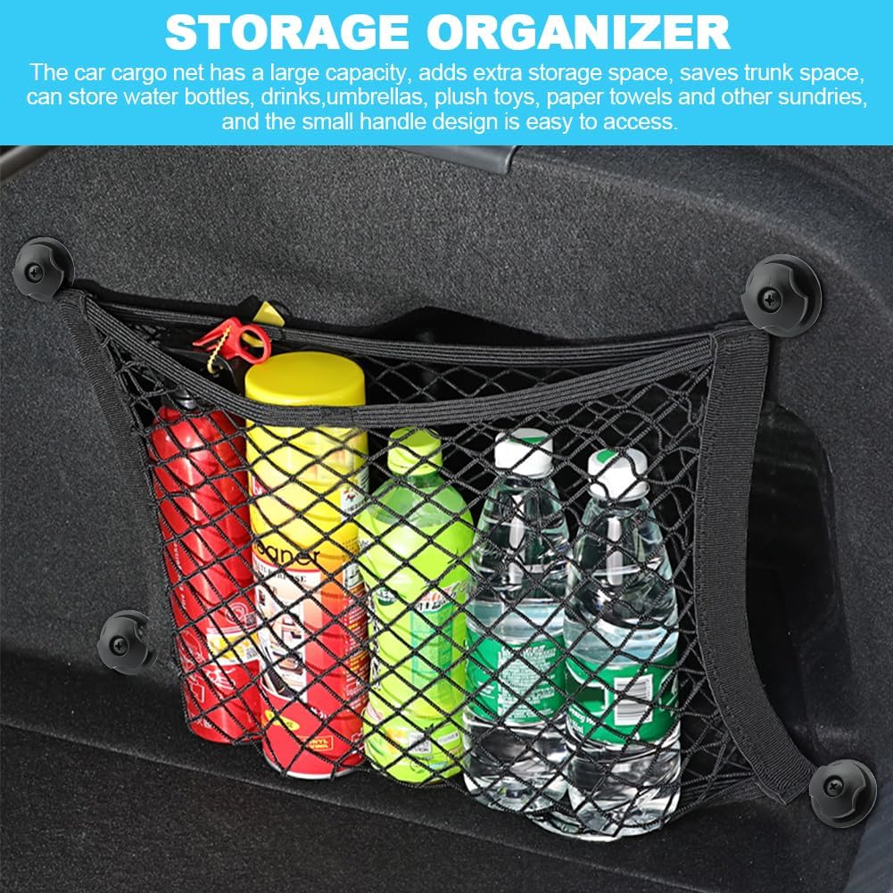 2pcs Universal Small Cargo Net, Elastic Car Organizer Net Pocket RV Netting Pouch Bag, for Trunk RV Boat Storage Mesh Pocket Nets Home Auto Cargo