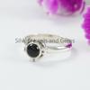 Handmade Round Black Onyx Ring, 925 Sterling Silver, December Birthstone