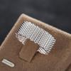 100% 925 Sterling Silver Rings for Women Silver Weaving Wide Ring Personality Fashion OL Woman Girl Party Wedding Gift