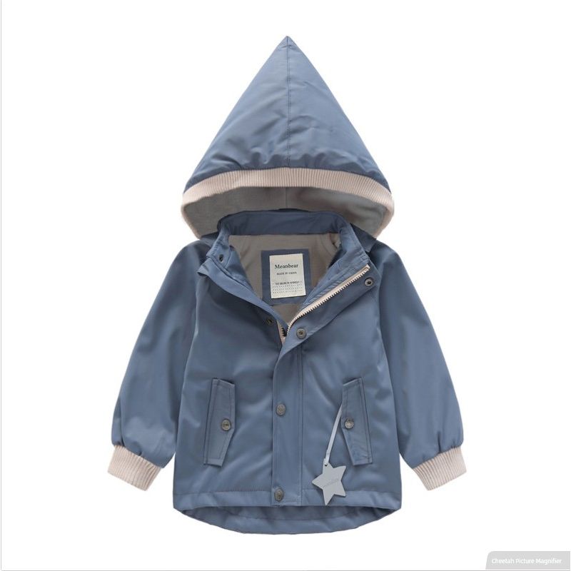 Children's Jacket Detachable Windproof and Rainproof Hat