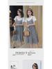 Plus Size Korean Plaid Maternity Dress - Short Sleeve, Loose Fit, Round Neck, Two-Piece Look
