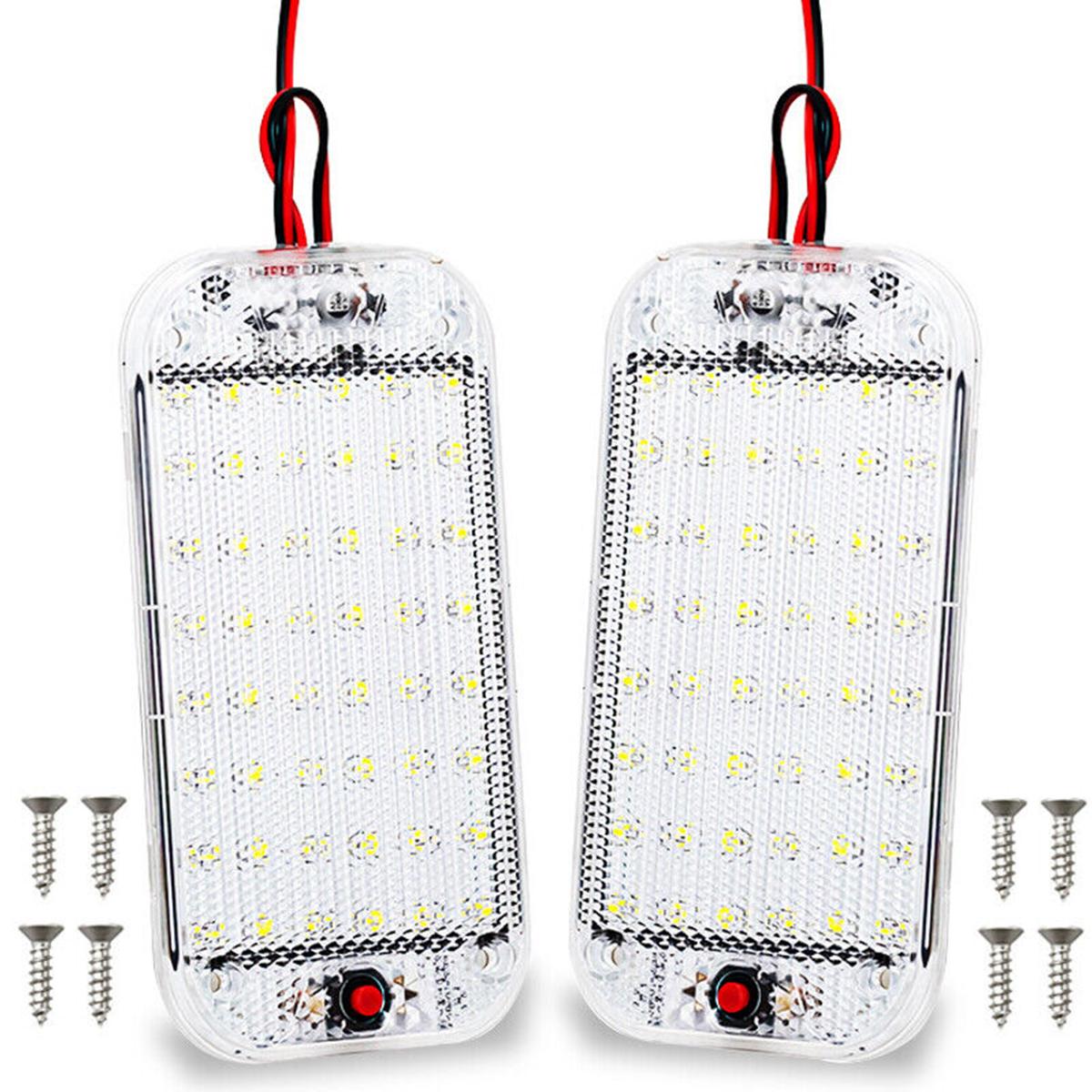 

2PCS Car Interior Light LED Dome Light 48 Leds Super Bright Roof Ceiling Read Lamp for Campervan Caravan Truck Boat