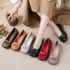 New Red Wedding Wedge Ballet Flats Women'S Luxury Loafers Genuine Leather Moccasins Woman Retro Heel Shoes Female Wedding Flats