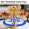 Elegant Rotating Snack Serving Tray Flower Shaped Fruit Plate Stand  Home Decor