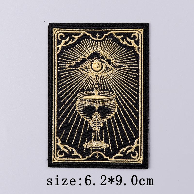 Punk Embroidery Patches For Clothing Tarot Card Patch Iron On Patches On Clothes Magic Sewing/Fusible Patch For Clothes Stickers