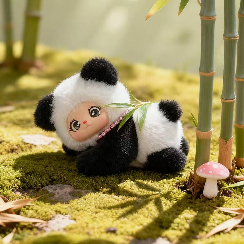 Kawaii Pluizig Dik Lui Klein Dier Serie Pluche Speelgoed Cartoon Zacht Knuffeldieren Rugliggende Panda Eend Muis Schattig Muismat Decor Cadeau 18cm black