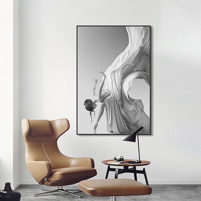 

Картина на холсте, черно-белые постеры и принты для балета и танцев, портретные фотографии в скандинавском стиле для украшения дома, настенное искусство 21cm×30cm NoFrame