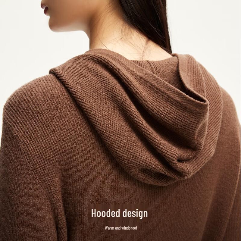 VEROMODA Ribbed Hooded Cardigan