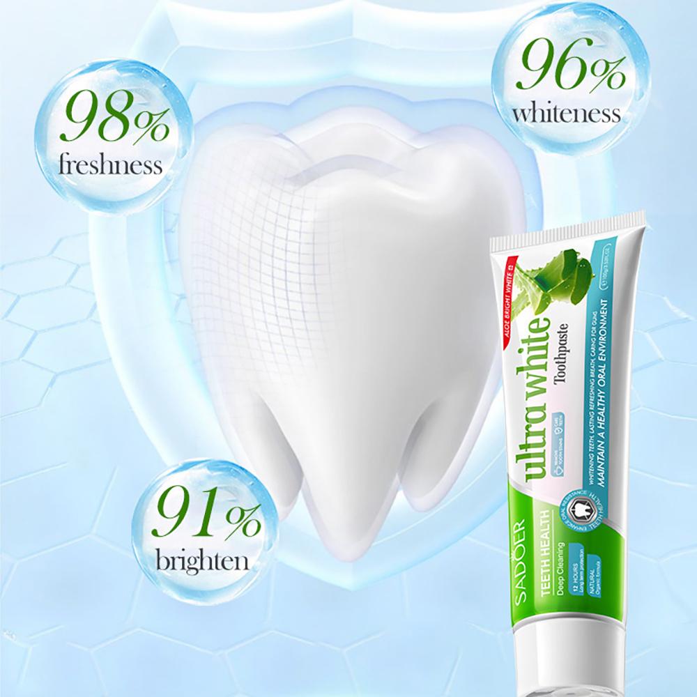 1 st SADOER Aloe Vera Tandkräm, Djuprengörande Tandrester, Frisk Andedräkt Tandtvätt Tandkräm 100g