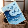 Crystal Pearl Painting 5D DIY Frame Decoration Painting The Blue Butterfly Home Wall Decoration Transparent Pearl Gemstone Painting Picture Art Crafts