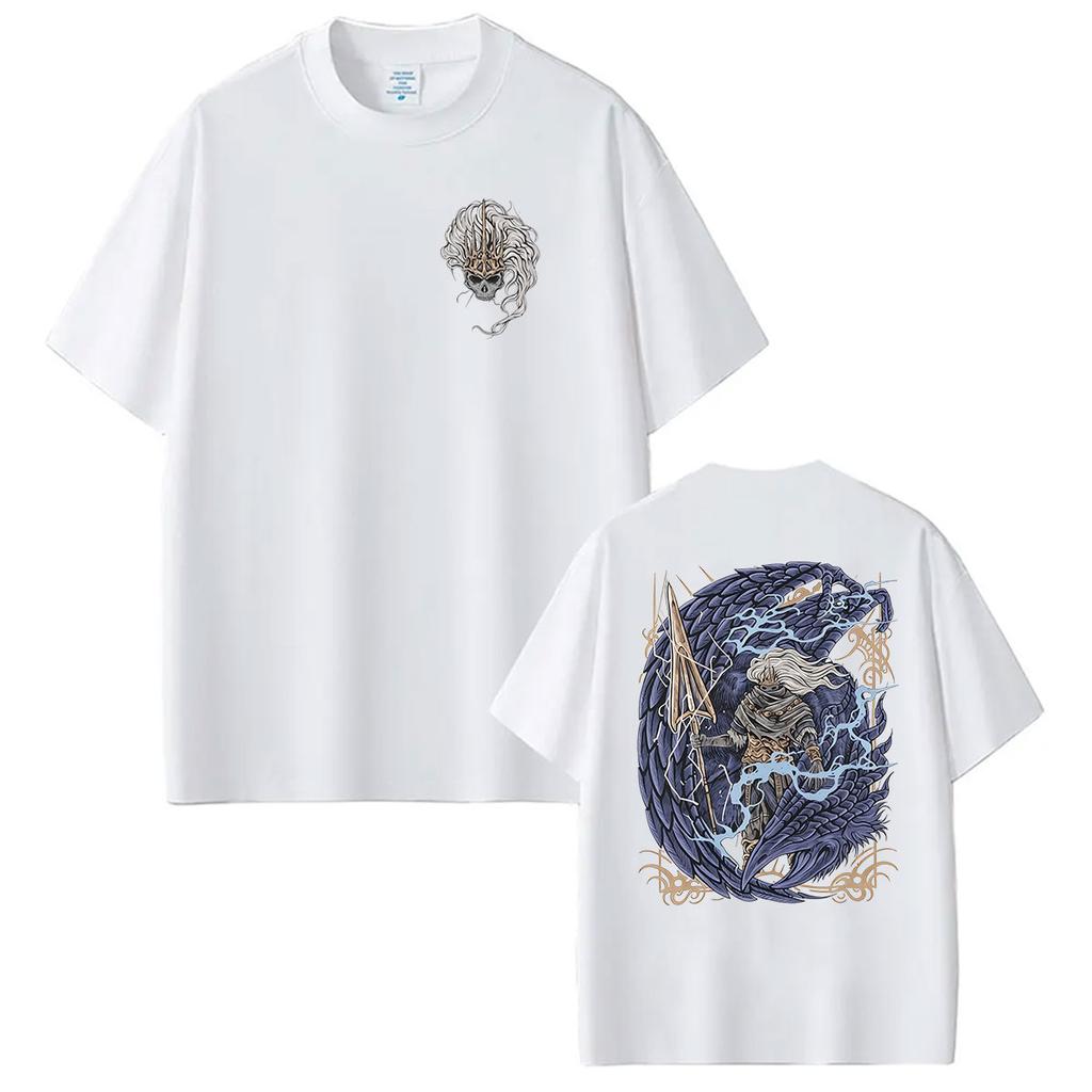 2026 Hot Game Dark Souls Nameless King and Stormdrake Graphic TShirt Mens Vintage Fashion Oversized Cotton T Shirts Streetwear