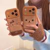 Cartoon Leather Texture Rilakkuma Cat iPhone 14 Pro Max Case - Anti-Fall Cover