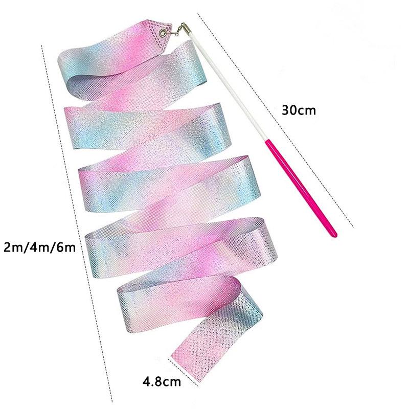 Shining Star Rhythmic Gymnastics Ribbon - 2/4/6m Dance Streamer for Kids