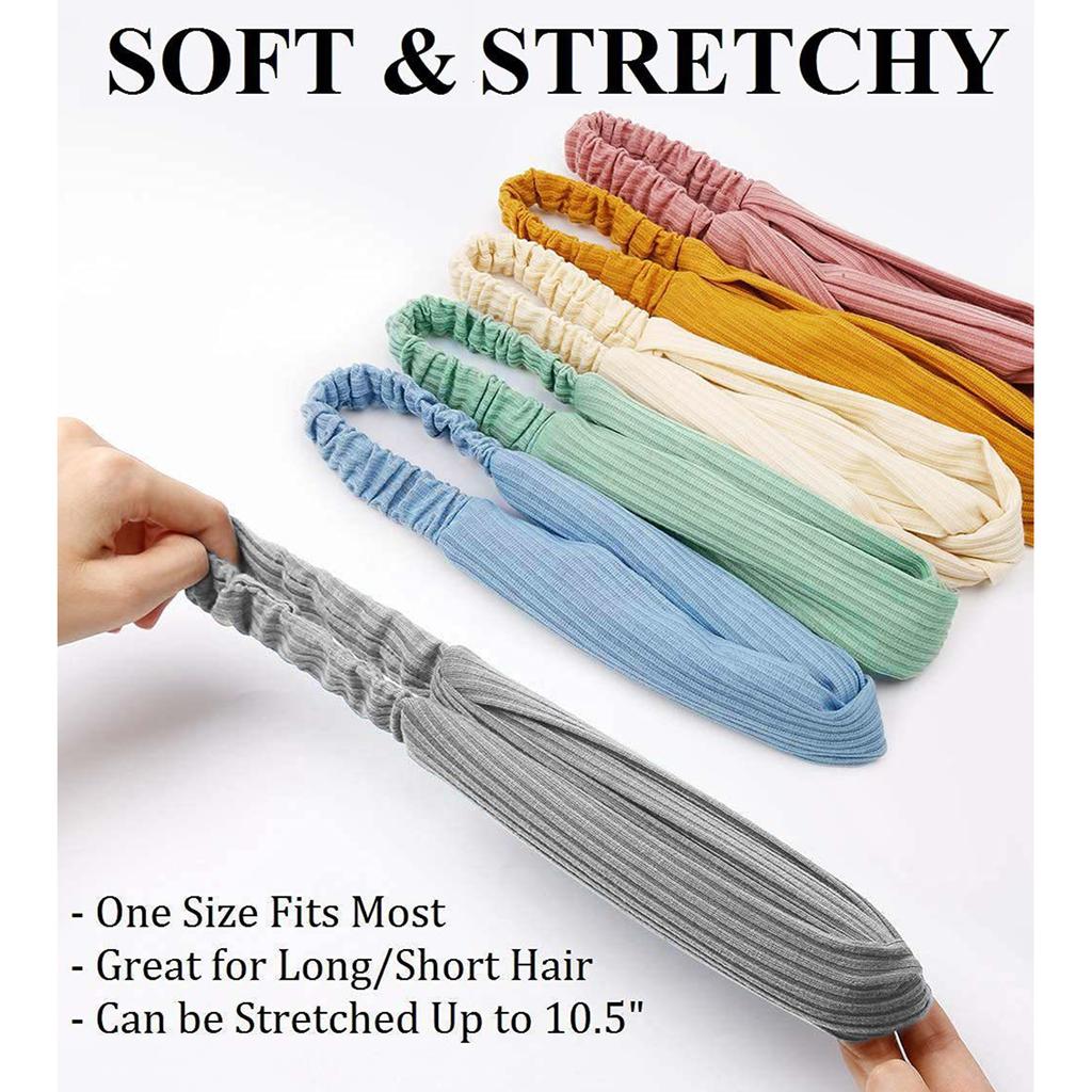 8PCS Cross Tied Headband for Women Face Cleansing Hair Band Set High Elasticity Sports Sweat Absorbing Head Tie