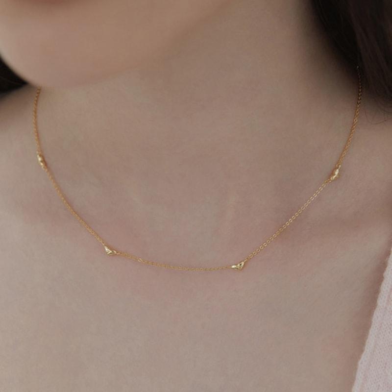 TATIANA (925 Silver) Petite Heart Link Necklace NZ2429