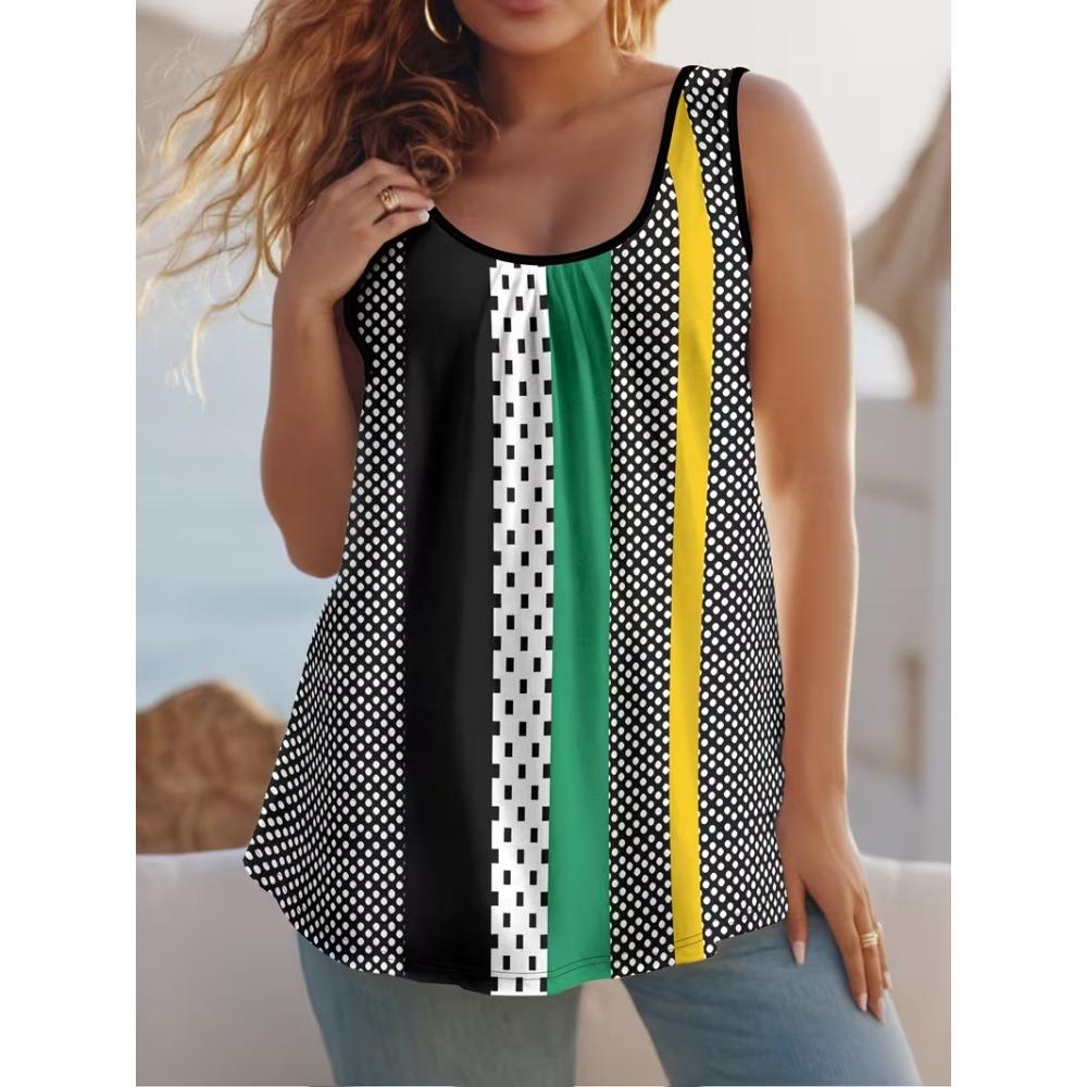 Women's Printed Pleated Tank Top