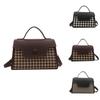 Fashion Plaid Colorblock Retro Crossbody Bag With Unique Material For Casual Daily Use