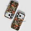 Retro Mushroom Illustration Mobile Phone Case iPhone12pm Anti-drop Two-in-one Film Case Apple 17 Magnetic Protective Case