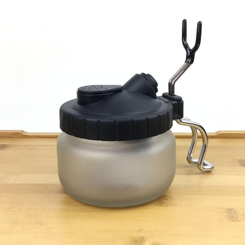 with Airbrush Hanger Airbrush Cleaning Jar with Cover Waste Liquid Collector  Clean Brush Tool