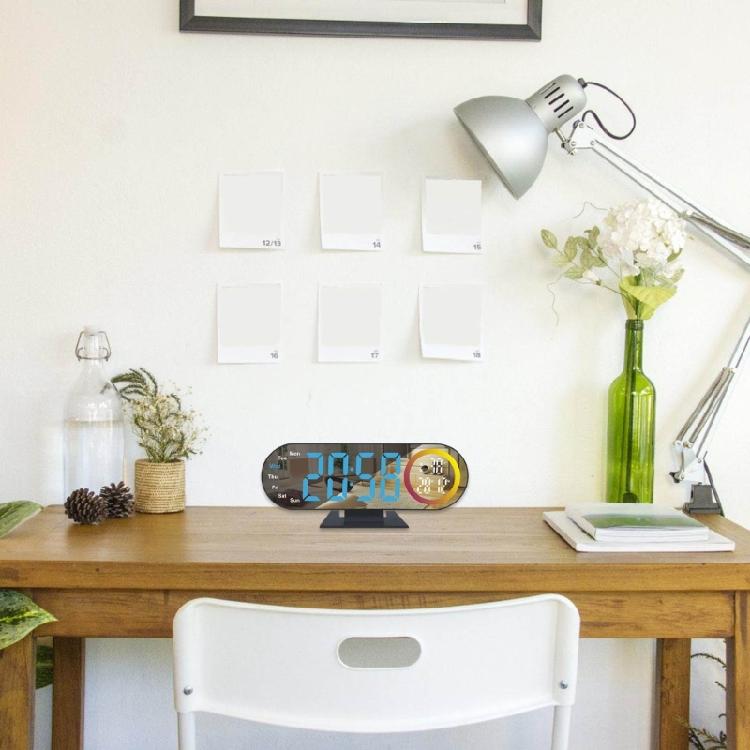 Projection Alarm Clock,Digital Clock with 180° Rotatables Projectors Duals Loud Alarm Clock with Night Lights Bedroom