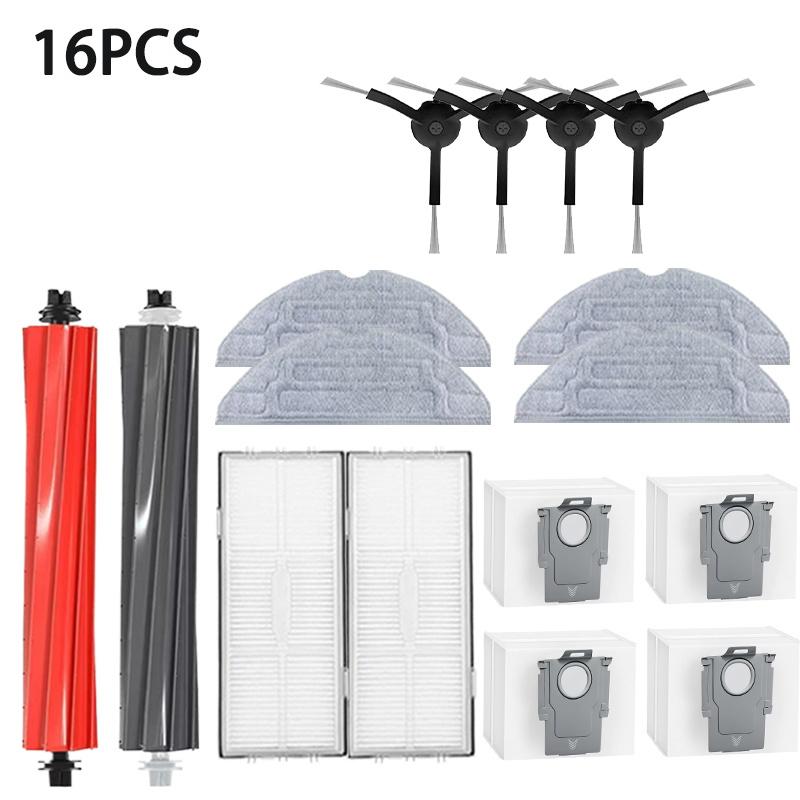 24 pieces of accessories for Roborock S8 / S8+ suction robot with 2 main brushes 6wipes 6 filters 6side brushes 6cleaning brush