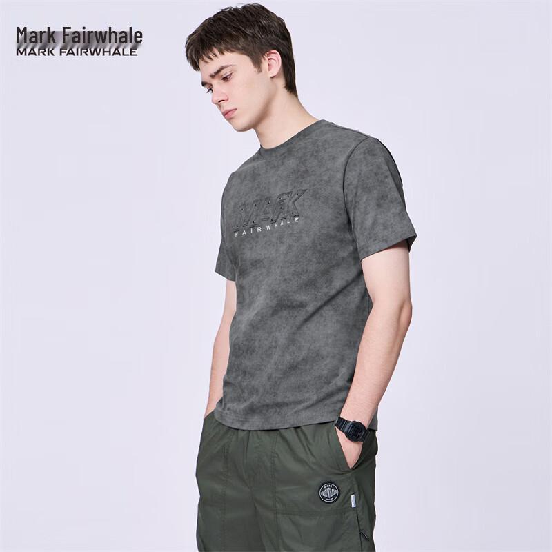 MARK FAIRWHALE Men s Embroidered Crew Neck T-Shirt L