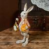 Easter Bunny Clock Decor Resin Rabbit Figurine with Top Hat And Pocket Watch Spring Vintage Bunny Statue for Desk Shelf Home Decor