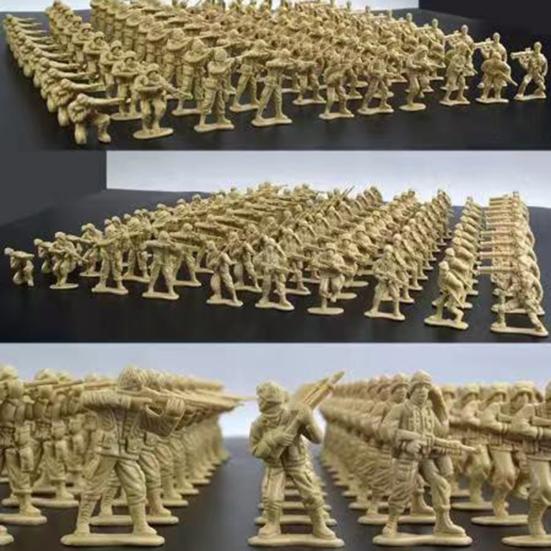 100Pcs Soldier Model Kit Play Sandtray Warrior Doll Fighting Scene Plastic Static Model Ornament Soldier People Military Model Children